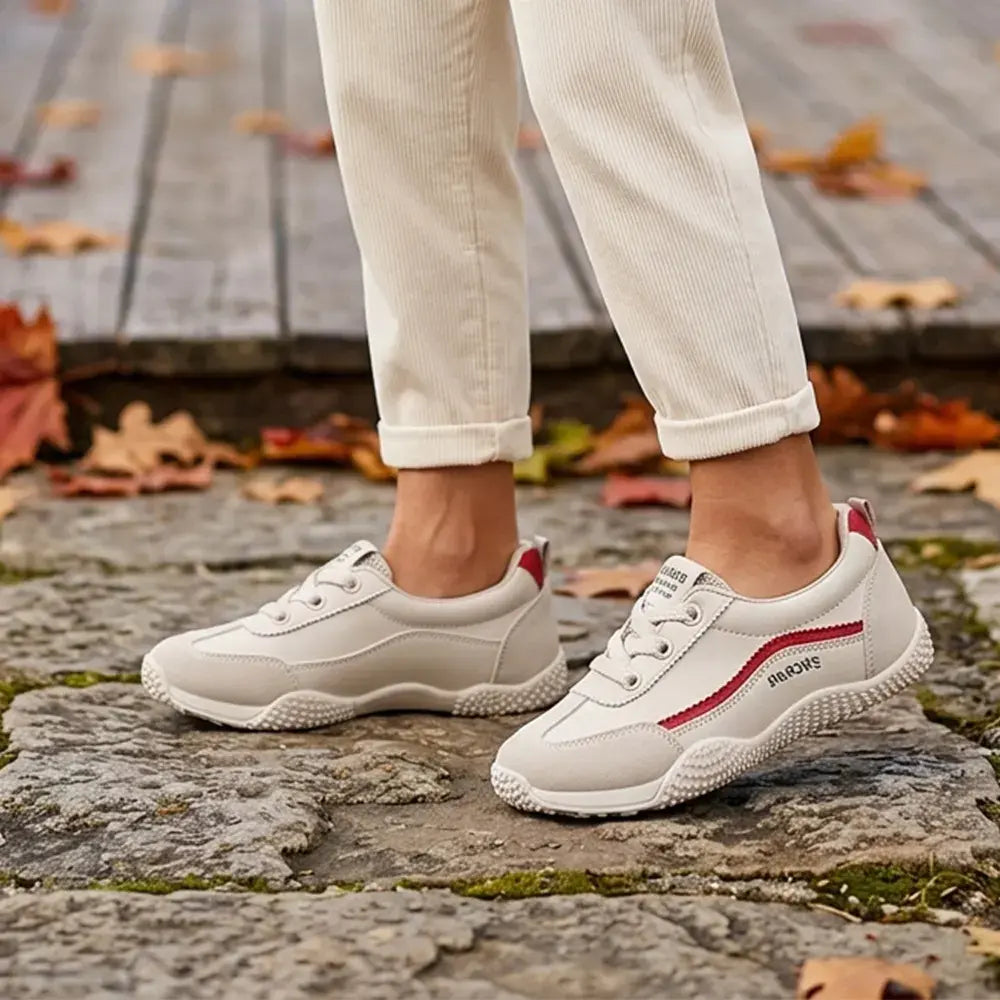 【35-40】👟Ženski športni copati z okroglim prstom v nemškem slogu – lahki, zračni, ravni, za vsak dan – klasičen bel dizajn