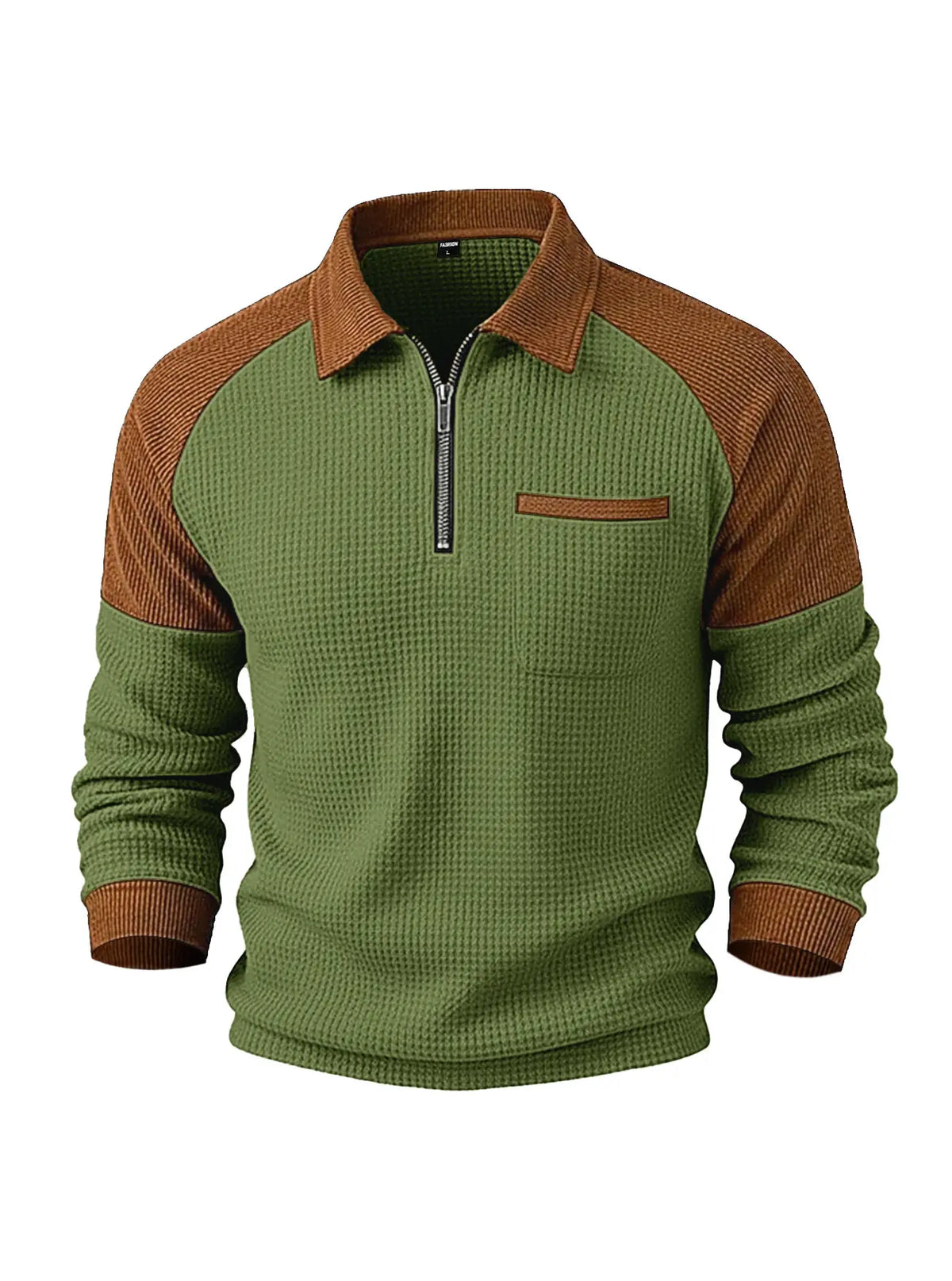 👕【S-3XL】Moška majica z visokim ovratnikom in tkanino z vafljičasto teksturo✨🧥