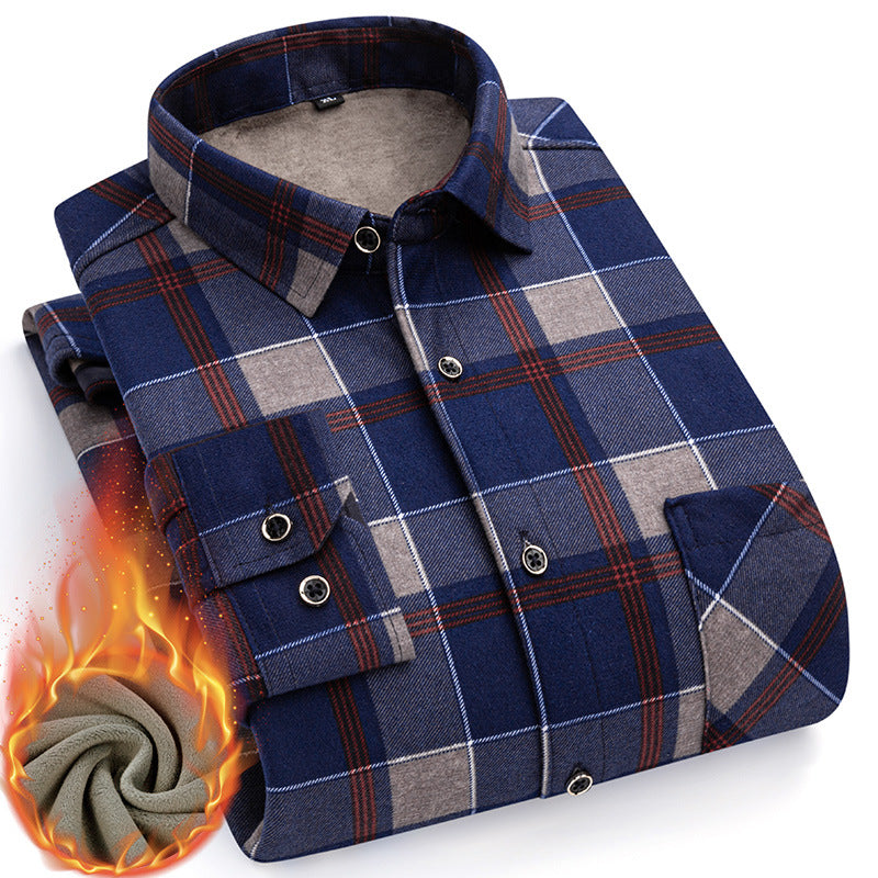 👔【L-5XL】Nova jesensko/zimska moška topla dvostranska flis majica, elegantna in vsestranska.