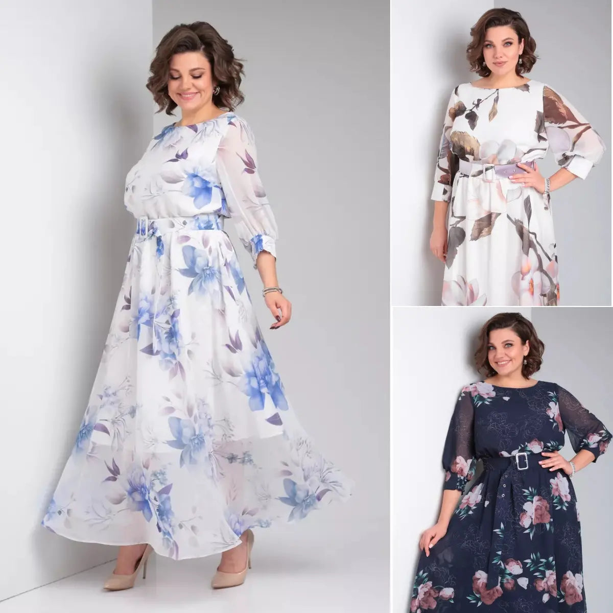 【Második termék féláron】👗 【S-5XL】2026 Új, divatos, hosszú, sifon mintás ruha