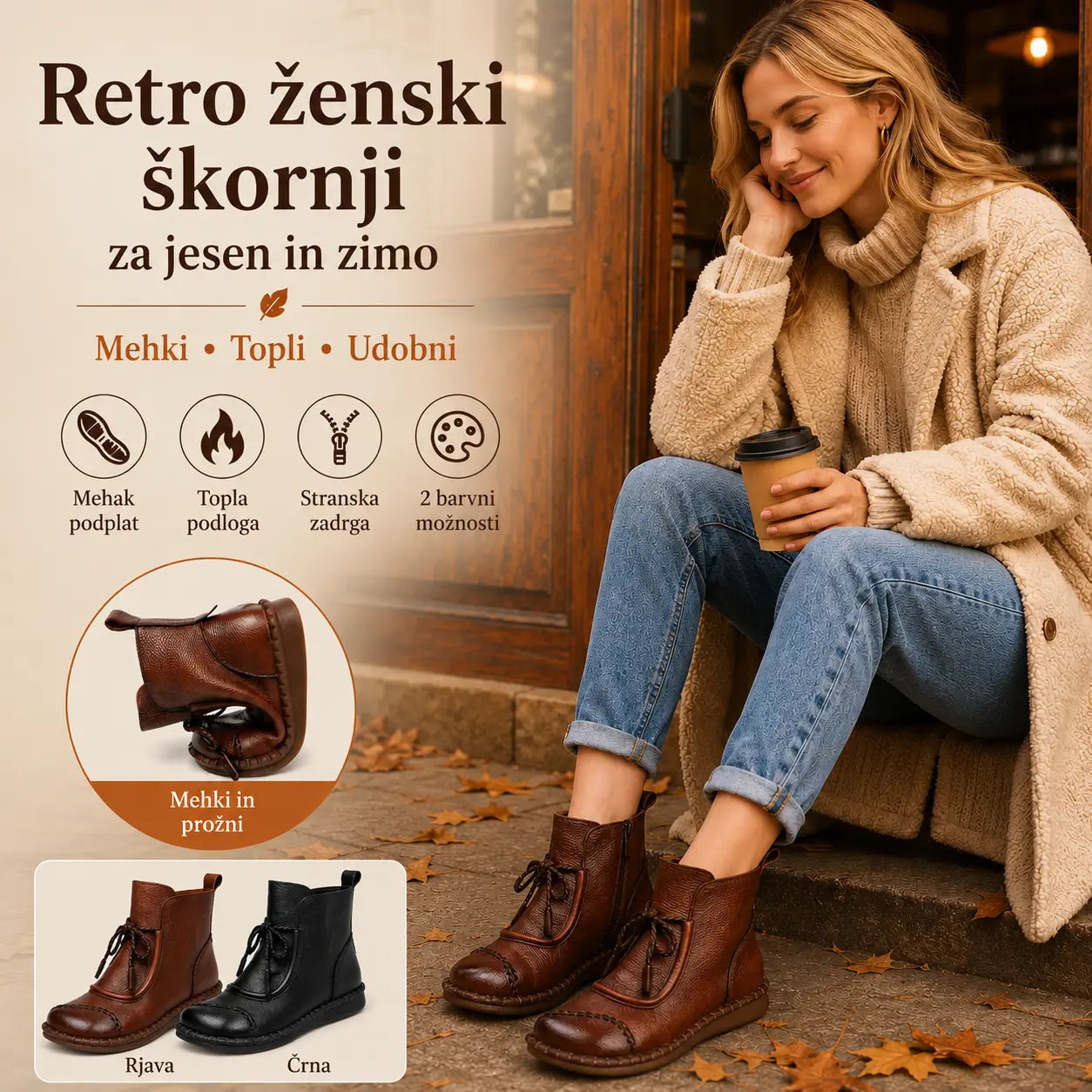 🔥✨【Velikosti 35-40】🌷👢Zgodnja jesenska predprodaja🎉 Ženski retro čevlji iz mehkega usnja
