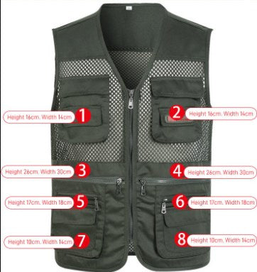 🔥 Praktyczna kamizelka z wieloma kieszeniami, dostępne rozmiary XL-4XL