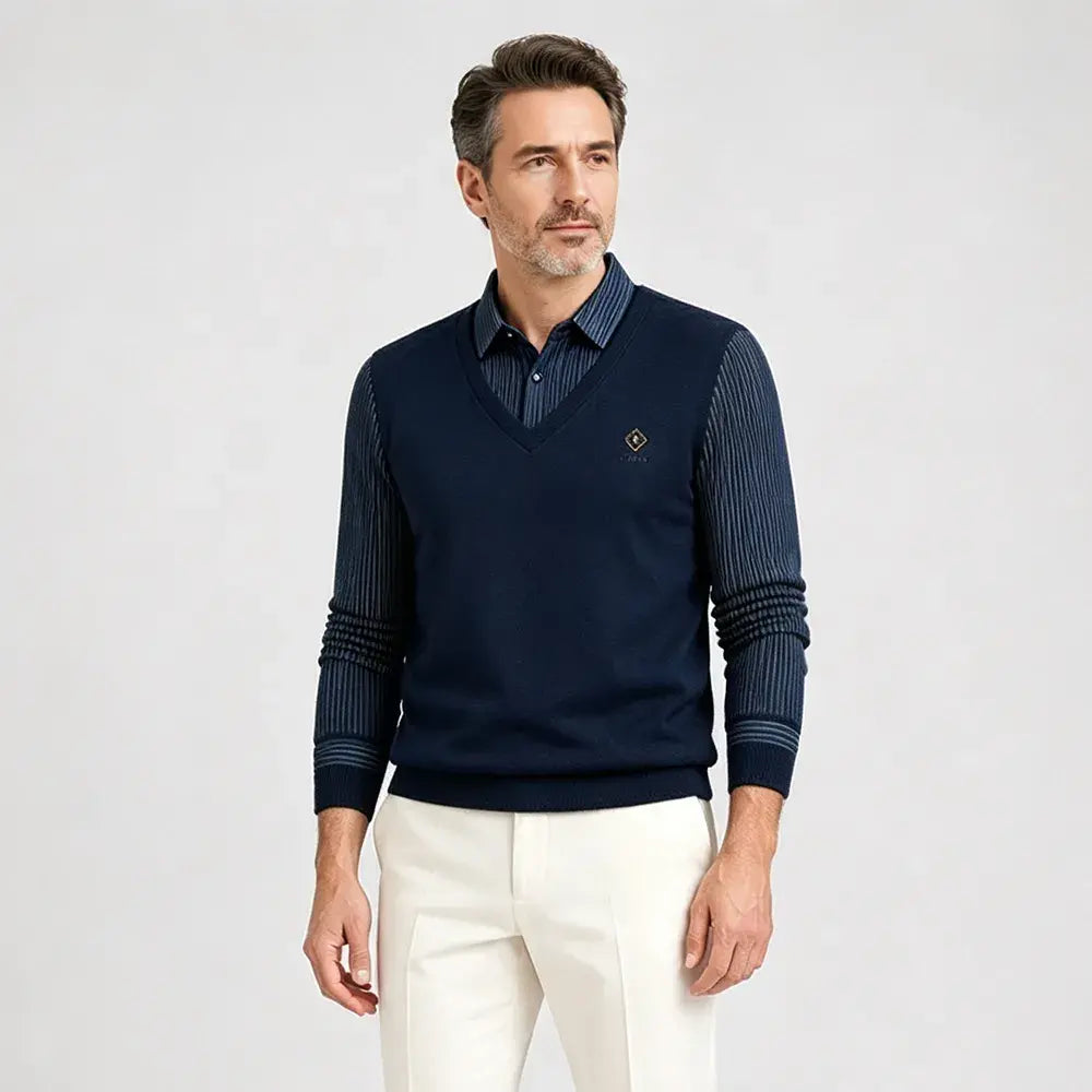 👔🔥🔥【Posebna ponudba za konec leta】🔥【M-4XL】Moški dvodelni komplet iz visokokakovostnega kašmirja, topel enodelni top