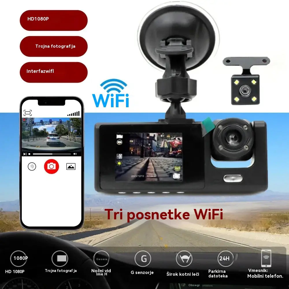 🚗 1080p HD kamera za avtomobile z vzvratno kamero