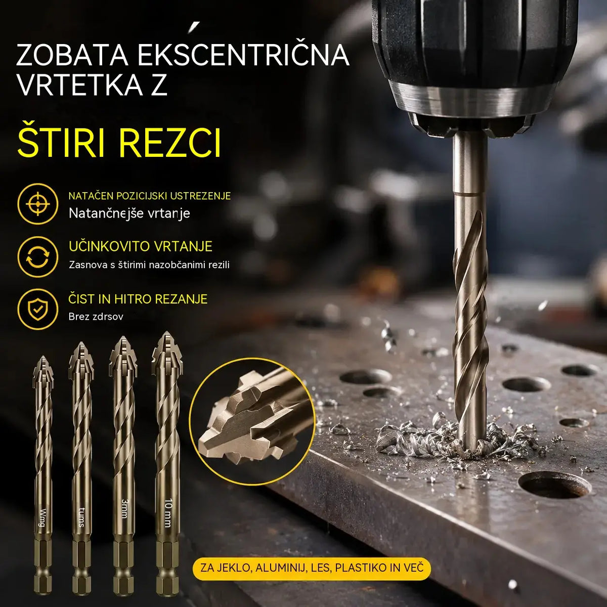 🛠🛠【6-delni komplet, 26 evrov】【4+5+6+8+10+12 mm】Komplet težkih 6-režnih svedrov