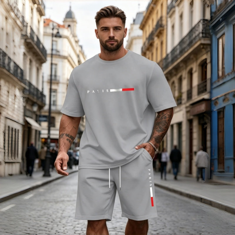 🔥👌【S-5XL】Férfi nyári kétrészes sportöltöny: Mindennapi viseletre és hétköznapi otthoni viseletre is alkalmas ✅ Utánvétes fizetés lehetséges