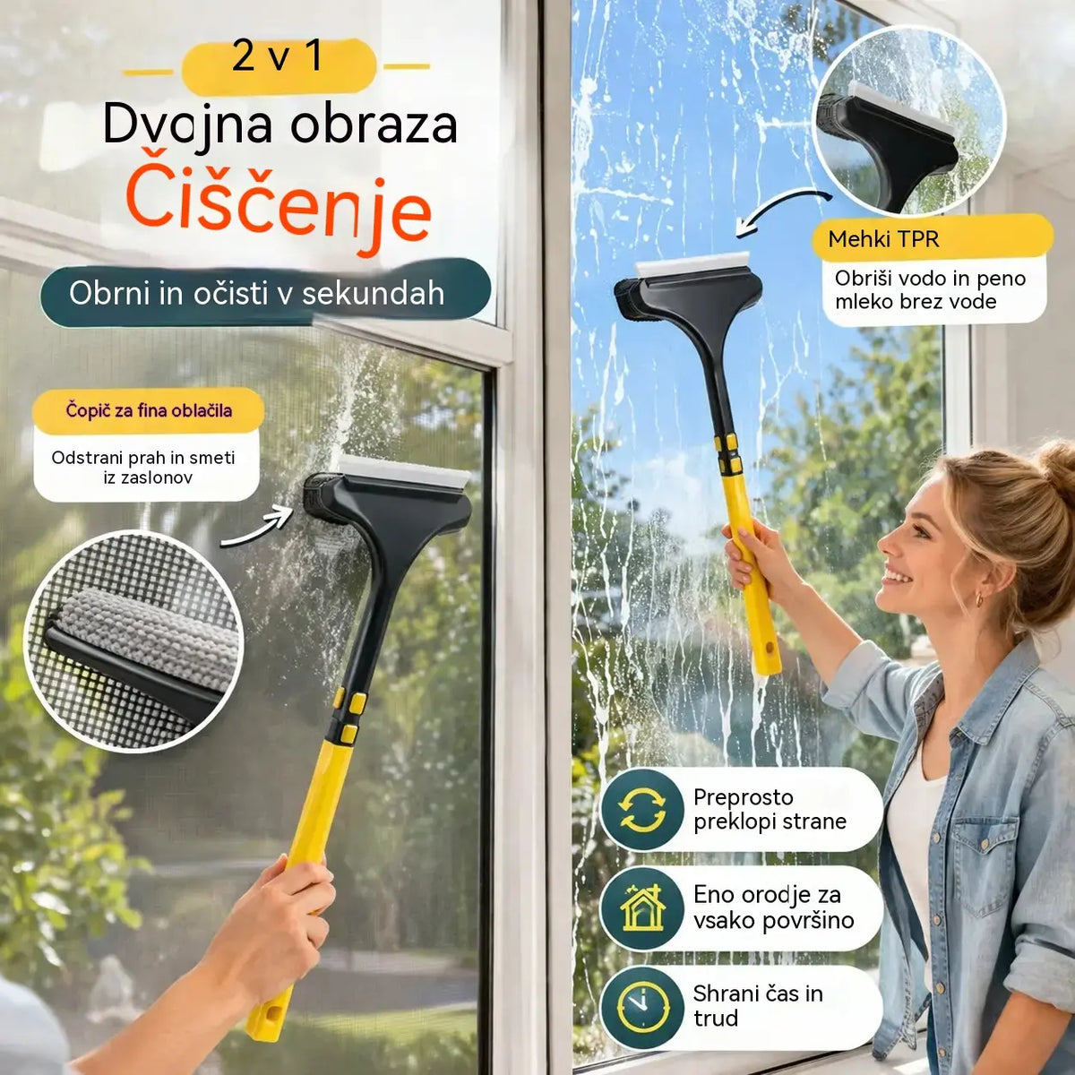✨Večnamenska čistilna krtača 2 v 1✨ Zelo učinkovit pripomoček za čiščenje