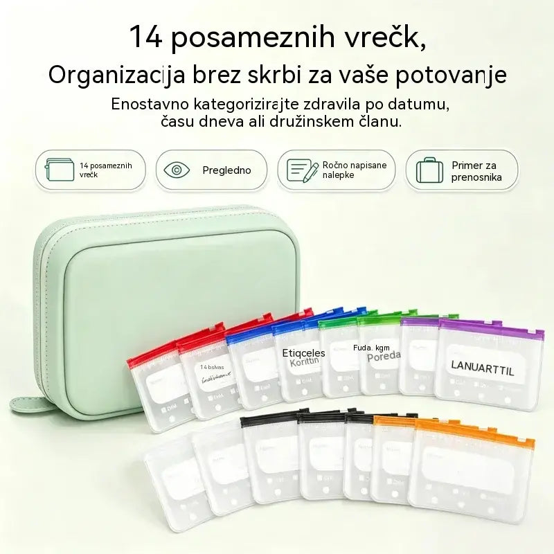 💊 Prenosna škatla za shranjevanje zdravil – imejte tablete organizirane in varne ter jih vzemite s seboj kadar koli in kamor koli!