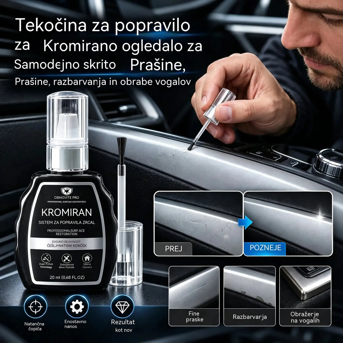 2-delni komplet za samo 22 € 🥳 Najbolje prodajan izdelek 🥳 💞 ✨🚗 Komplet za obnovo kromiranja — Odstrani oksidno plast in povrne kovini visok sijaj | Vrhunska kakovost