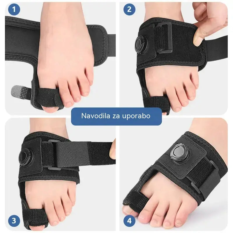 【2 kosa】 Profesionalni korektor za prste z nastavljivim gumbom, opornico za fiksacijo in blazinico za ločevanje prstov; lajša bolečine; univerzalna velikost.