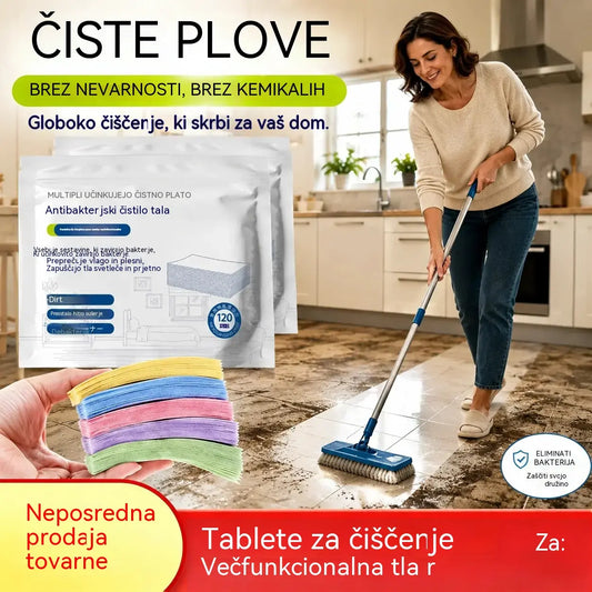 🧹【Kupite 1, dobite 1 GRATIS!】✨ 240 antibakterijskih in dezodorirajočih večnamenskih čistilnih tablet | Primerno za parket, laminat, ploščice in stene avtodomov