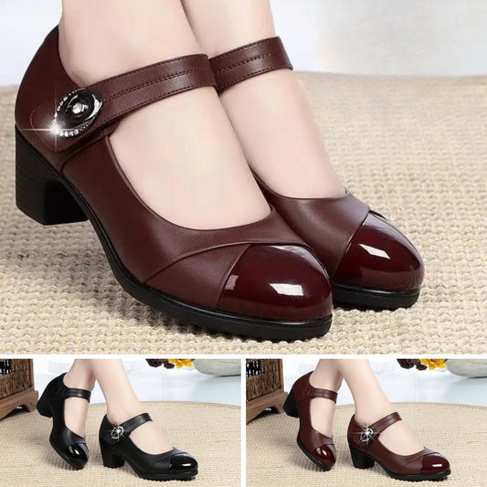 Specjalna wiosenna oferta【35-40】Buty damskie z prawdziwej skóry, okrągłe noski i miękka podeszwa