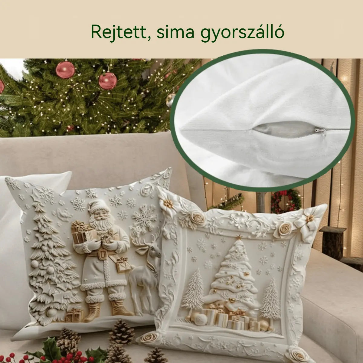 🎅Karácsonyi akció 50% kedvezmény🎄Karácsonyi témájú párnahuzat 【4 darabos szett】