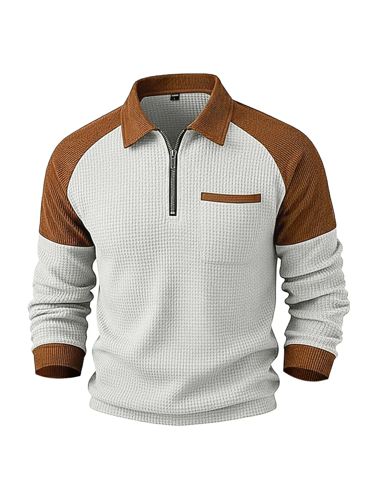 👕【S-3XL】Moška majica z visokim ovratnikom in tkanino z vafljičasto teksturo✨🧥