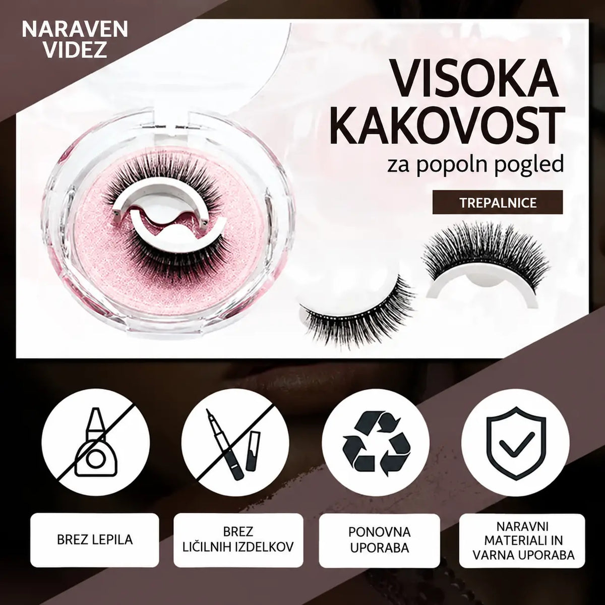👁️✨Vnaprej pakirana samolepilna sintetična lasulja za večkratno uporabo – lepilo ni potrebno, le nežno pritisnite. Naravno se drapira, enostavno se zloži in odstrani. Popolnoma nova lepotica, ki je ne smete zamuditi! 💕🌸