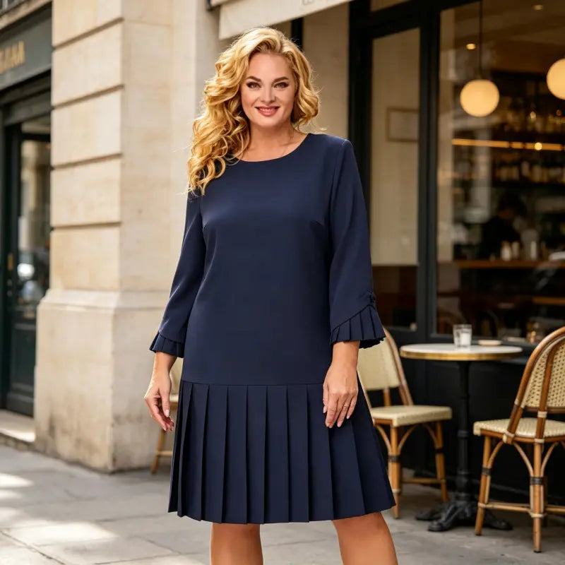 💌【S-5XL】👗2026 Ősz/Tél Új, Kiváló Minőségű, Elegáns, Egyszínű Ruha