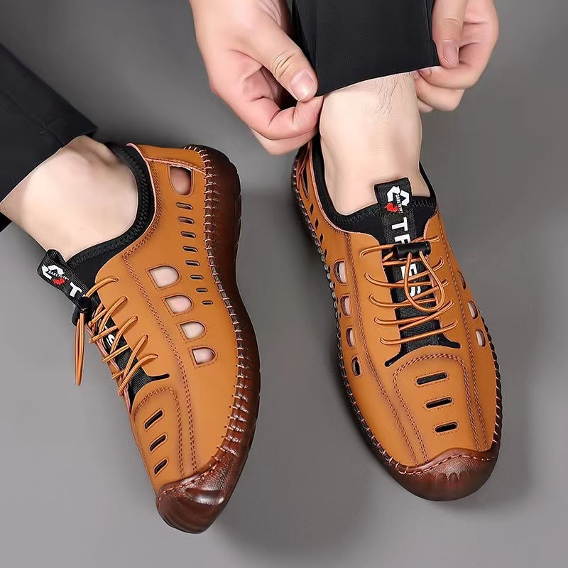 👞【39-44】Καλοκαιρινά ανδρικά casual παπούτσια 2026 - Αναπνεύσιμο σχέδιο με κοιλότητα, μαλακή σόλα