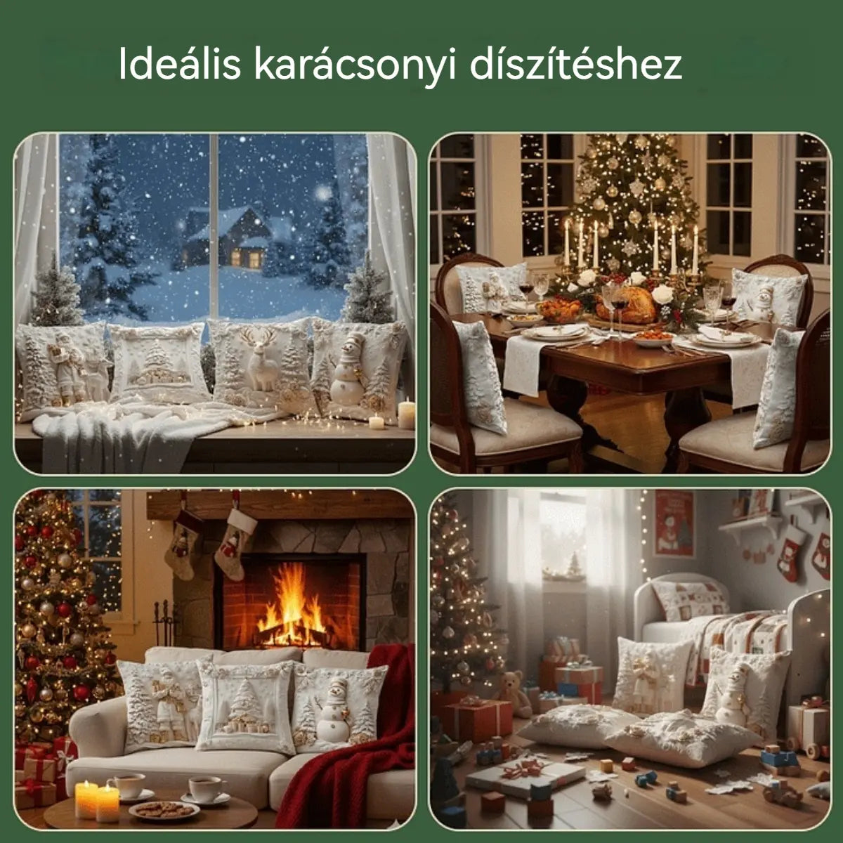 🎅Karácsonyi akció 50% kedvezmény🎄Karácsonyi témájú párnahuzat 【4 darabos szett】