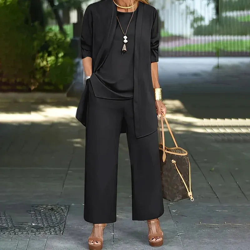 🧥【S-5XL】Elegante conjunto de tres piezas para mujer — Corte holgado 🍂
