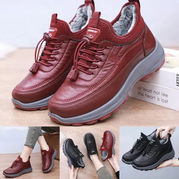 🔥【35-41】2025 otoño e invierno nuevos zapatos deportivos y casuales botas de algodón antideslizantes con suela suave