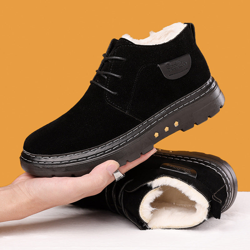 【38-46】 Nowe zimowe buty śnieżne dla mężczyzn, gruby polar zapewniający ciepło