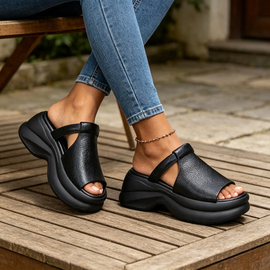 🔥🔥【Velikosti 35-40】👡2026 Novi ženski sandali s platformo in "peep toe", višina pete: 6 cm