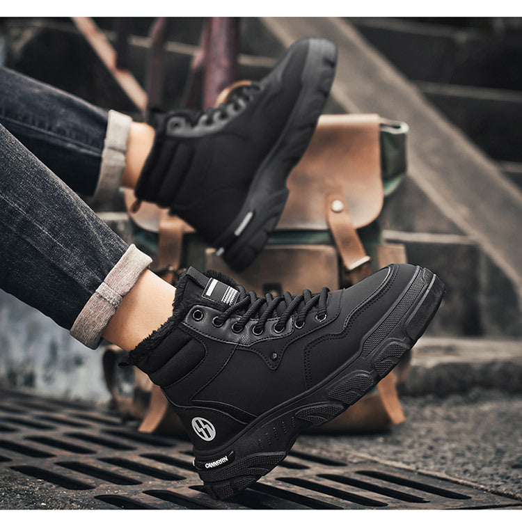 🔥🎉 【39-44】Nowa zimowa moda męska wszechstronne i modne aksamitne buty Martin z grubą podeszwą