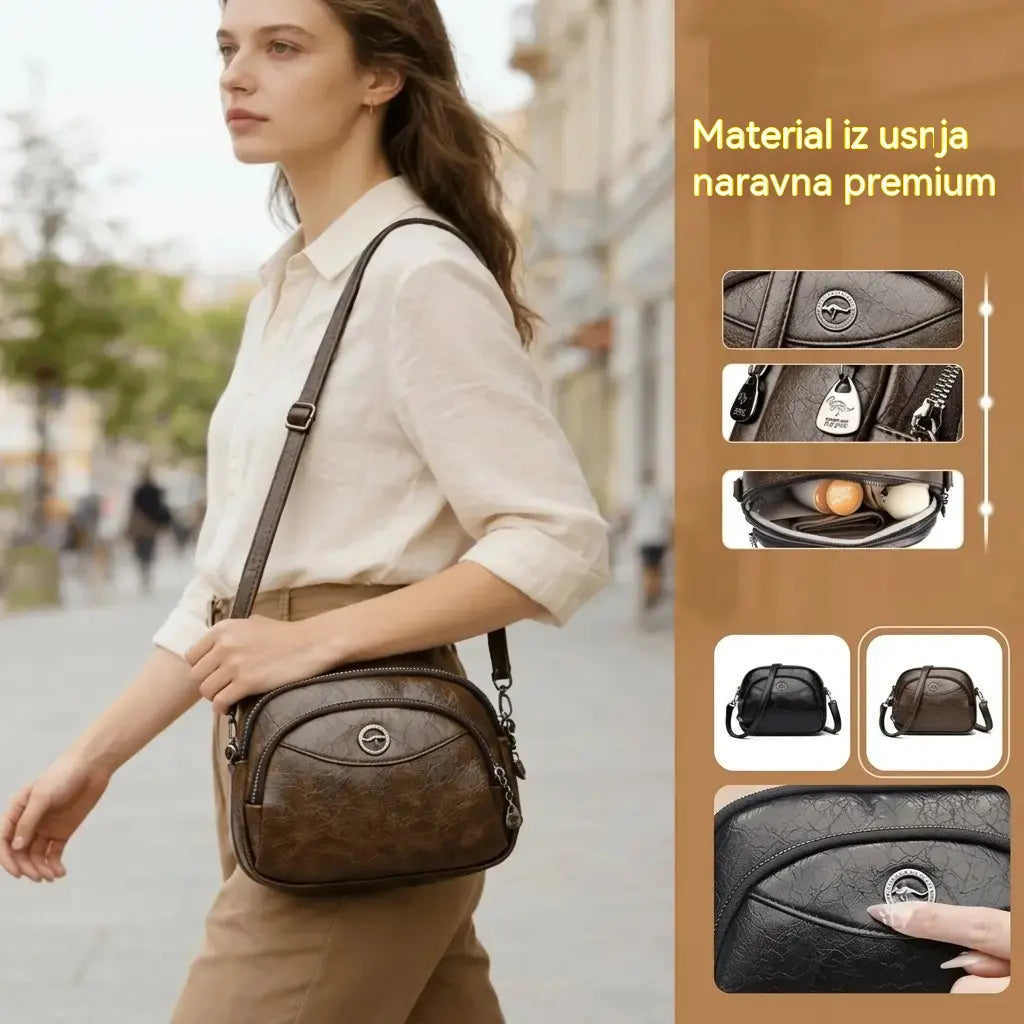 👜【Vrhunsko pravo usnje】Elegantna ženska torba za čez ramo