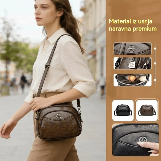 👜【Vrhunsko pravo usnje】Elegantna ženska torba za čez ramo
