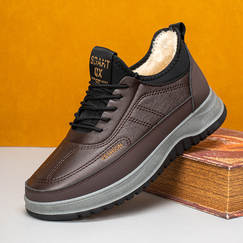 🔥【39-45】2025 Muške zimske ležerne sportske cipele, prava koža, vodootporne, mekani potplat i baršun, nove