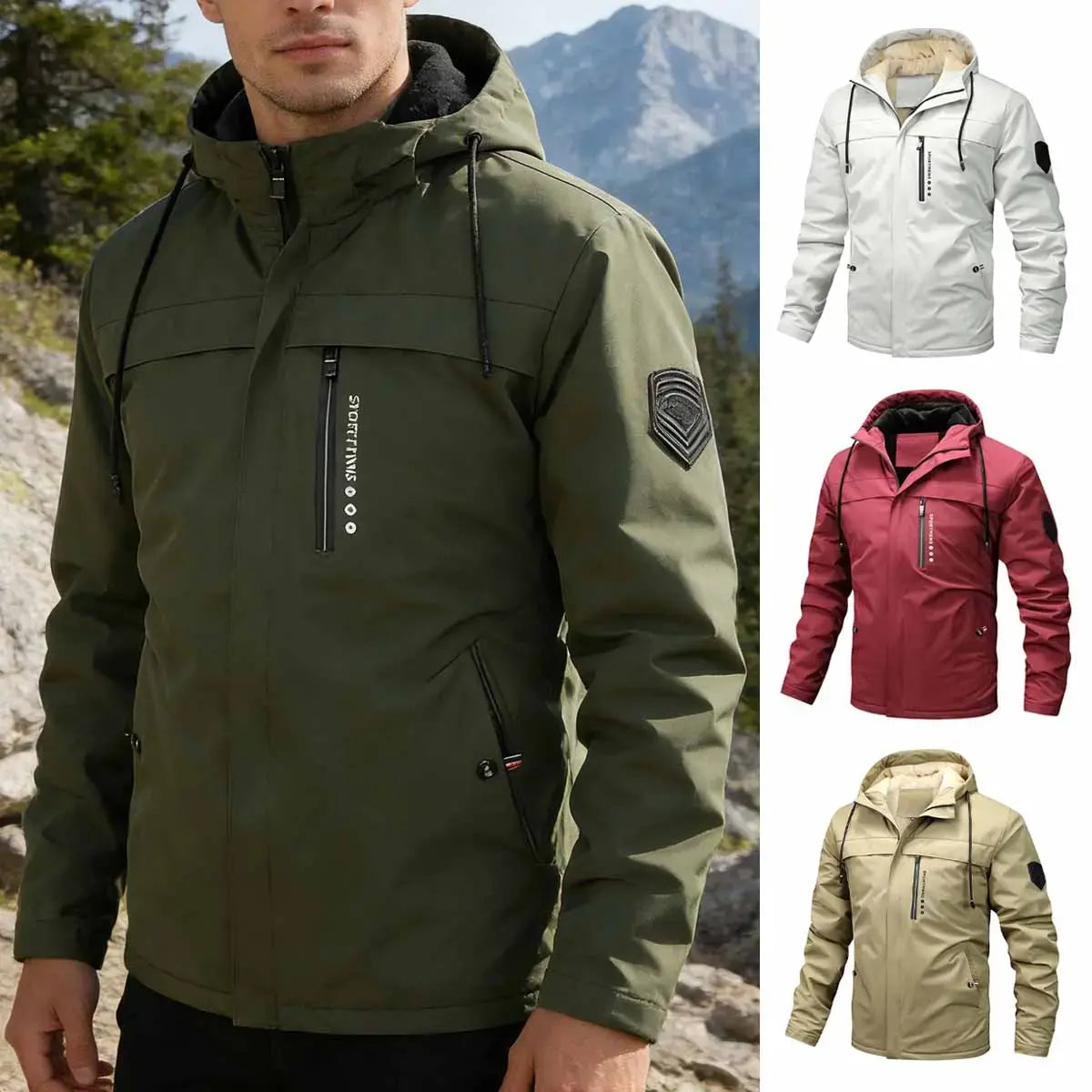 🧥🔥【XS-XL】Moška topla flis jakna s kapuco – zimska jakna za aktivnosti na prostem – vodoodporna jakna