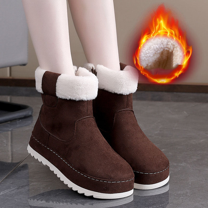 🔥【35-40】🔥Nowe, ciepłe, krótkie buty śnieżne z grubą podeszwą i podszewką z polaru, idealne do noszenia zimą.