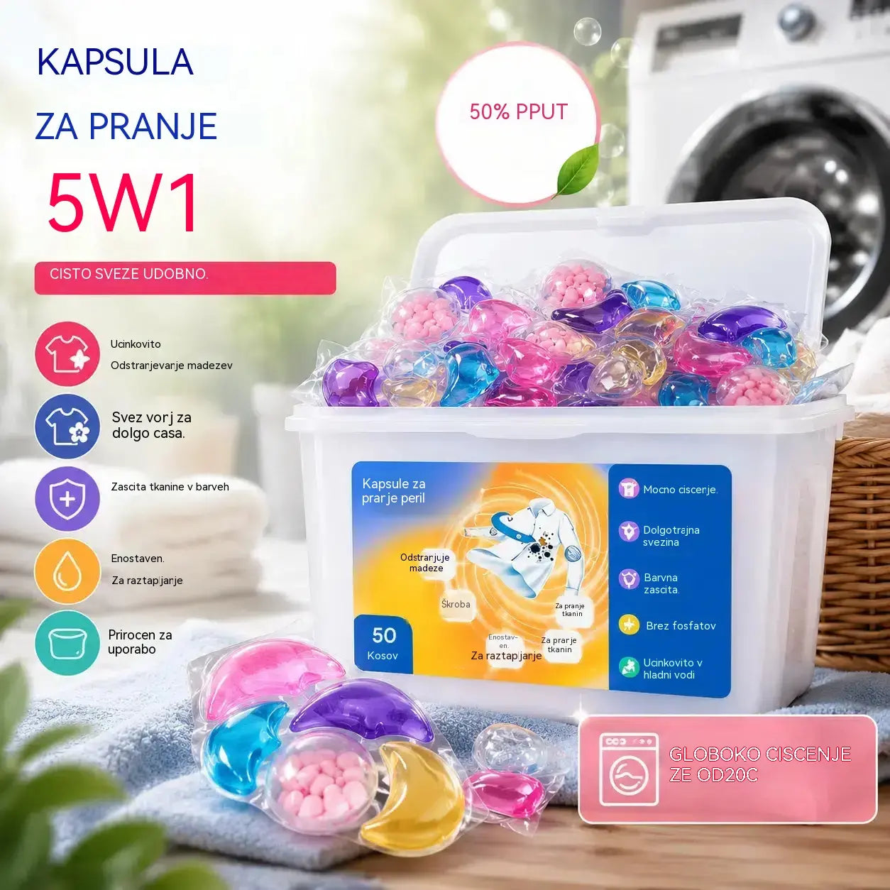 ✨👚【30 kosov】✨ Zelo velike dišeče kroglice za pranje perila 6 v 1 za odstranjevanje madežev in puščanje vonja, glajenje ter odstranjevanje pršic in bakterij