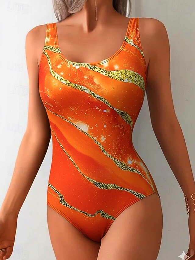 🏖️【S-2XL】2026 Új Divatos Márványmintás Női Egyrészes Fürdőruha👙Utánvétes fizetés