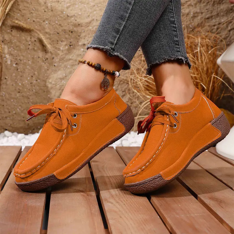 💖【Velikosti 36-43】Ženski čevlji s platformo in okroglim prstom - udobni in elegantni