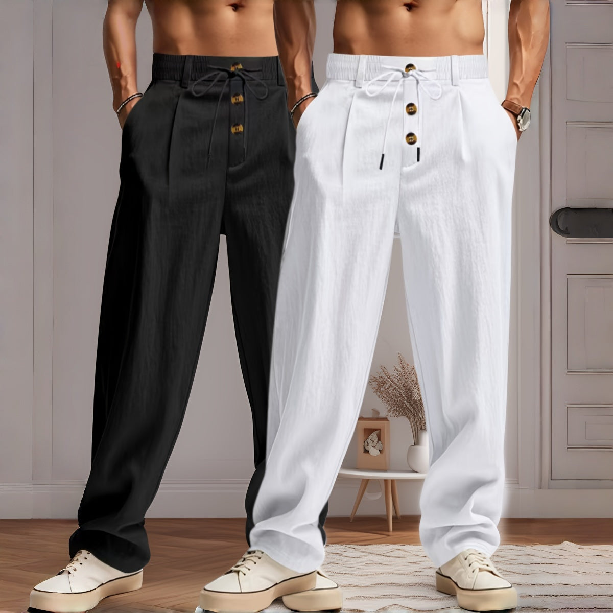 👖👖 【S-3XL】 Ανδρικά ρούχα πολυτελείας υψηλής ποιότητας. Στενή εφαρμογή, ίσιο κόψιμο στο πόδι—αναπνέοντα και άνετα.