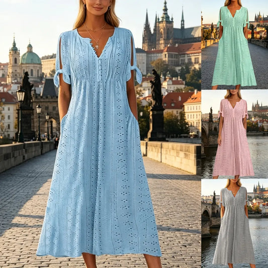 👗【S-5XL】【Szezonvégi kiárusítás】Egyszerű, karcsúsított, lélegző ruha - Sokoldalú és stílusos