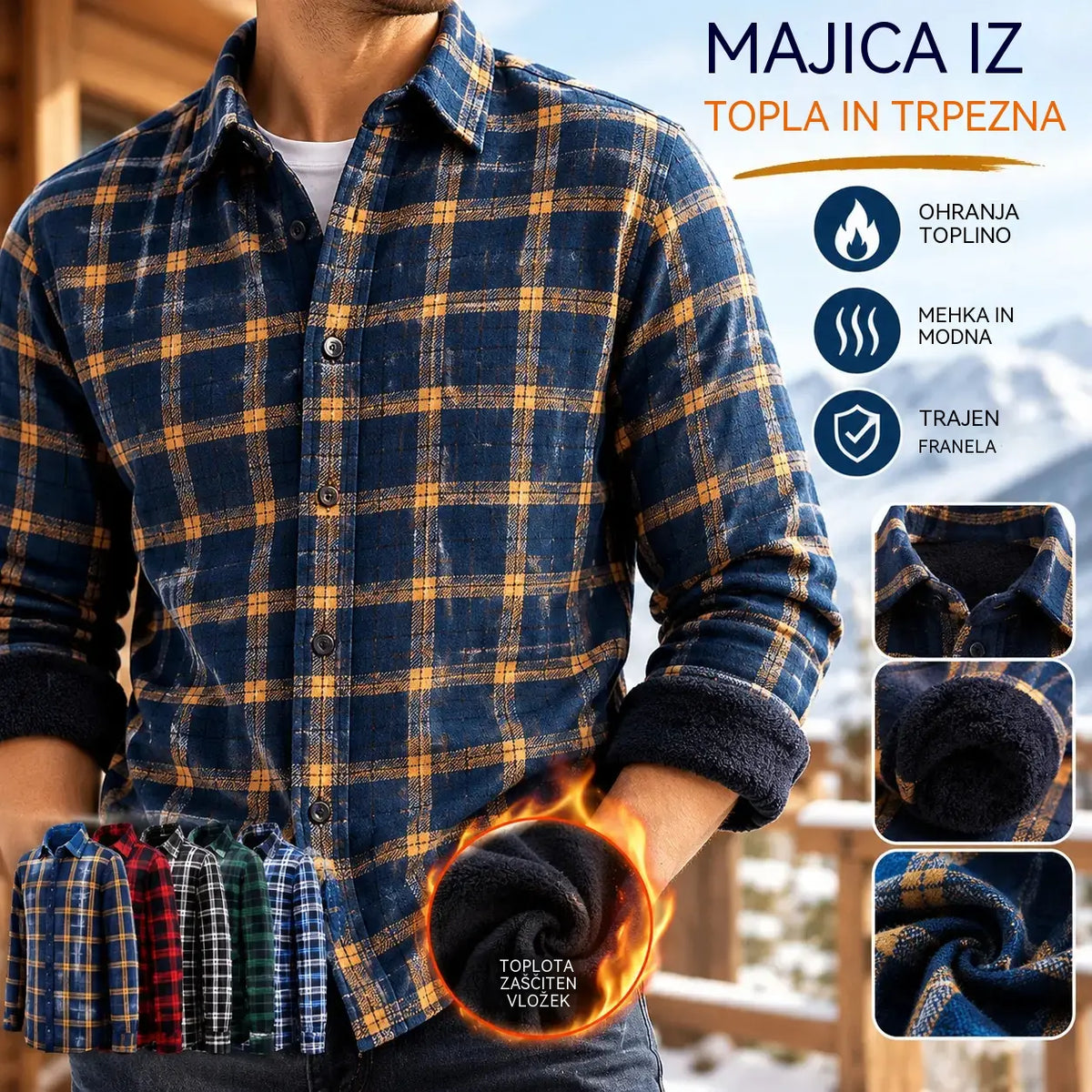 👔【L-5XL】Nova jesensko/zimska moška topla dvostranska flis majica, elegantna in vsestranska.