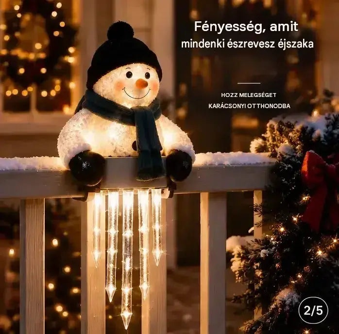 ☃️WinterGlow világító dekorációk – Hóember és jégcsapok