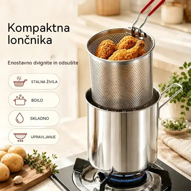 🔥 Zadnji dan! -50 % popusta | Večnamenski cvrtnik iz nerjavečega jekla 304 | Enostavno, hitro in priročno kuhanje 🍳
