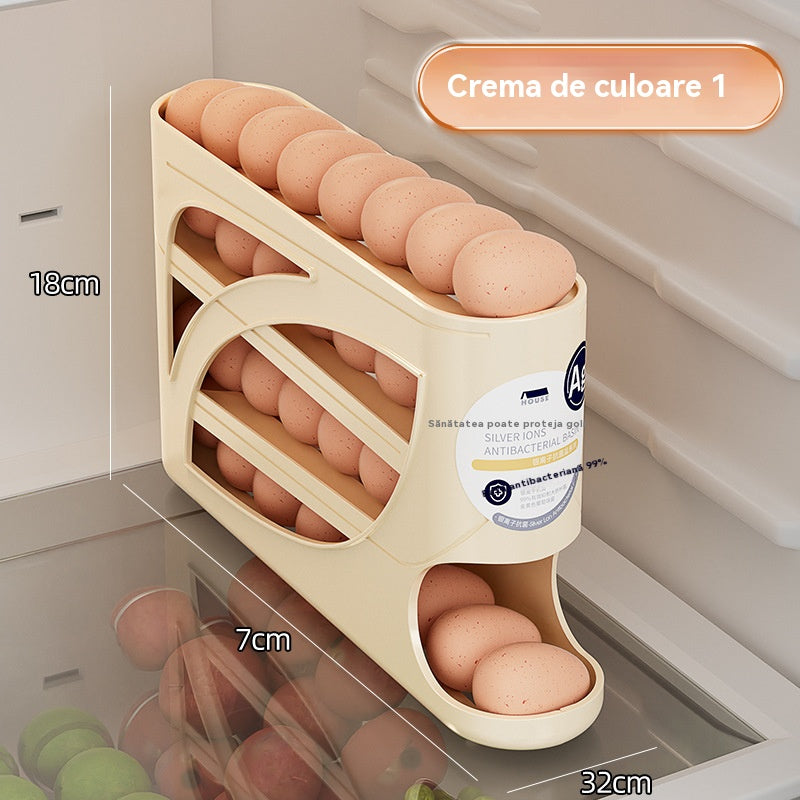 💥🥚🥚【30 tojás tárolására alkalmas】 Kihúzható tojástároló doboz – automatikus visszaállítás