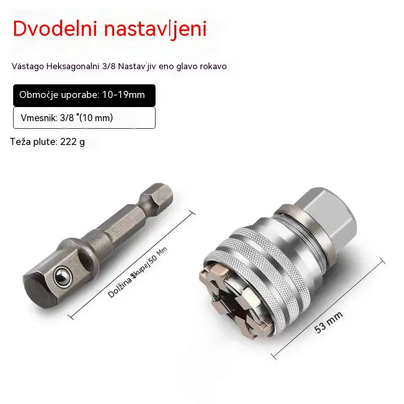 Večnamenski nastavljivi ragljasti ključ - [čarobni nastavek + povezovalna palica]