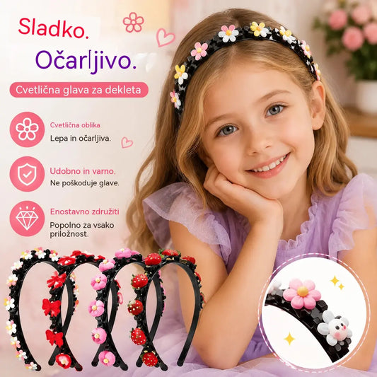 👑【5-delni komplet】Otroški cvetlični okrasni naglavni trak
