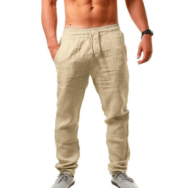 😍👖【S-4XL】💥2025 nowe letnie męskie spodnie sportowe casualowe duży rozmiar, szeroka wersja oddychającego materiału bawełnianego i lnianego