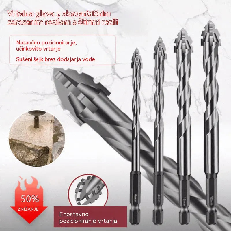 🛠🛠【6-delni komplet, 26 evrov】【4+5+6+8+10+12 mm】Komplet težkih 6-režnih svedrov