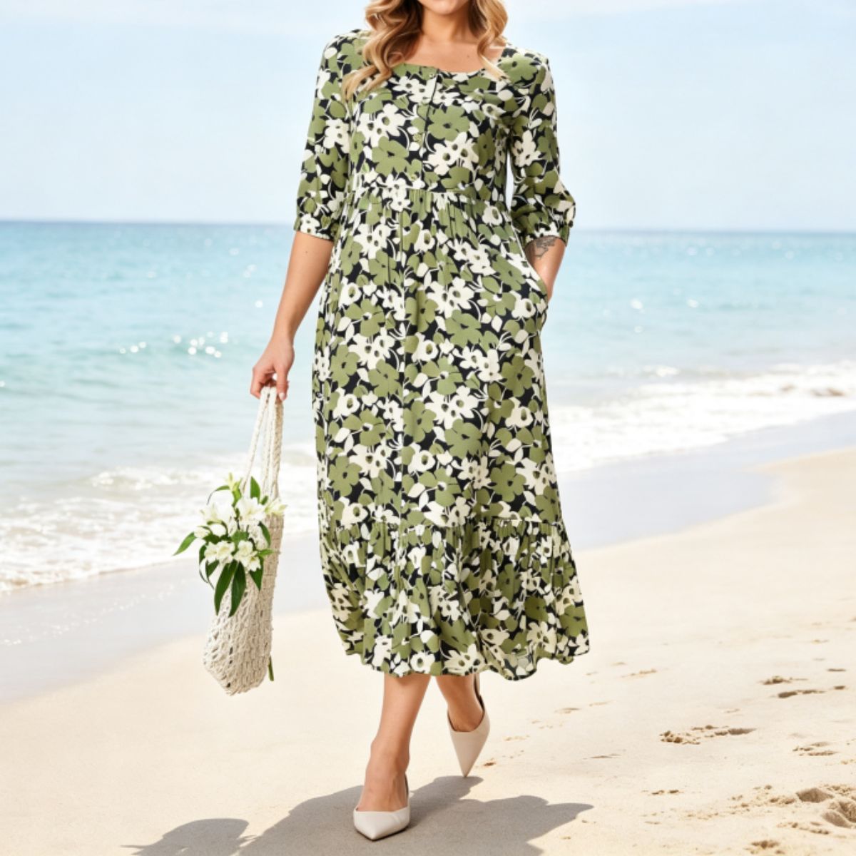🏆【S-5XL】 Laza szabású, plus size pamutruha | Kényelmes és lélegző – remek választás nyárra.✨Utánvétes fizetés