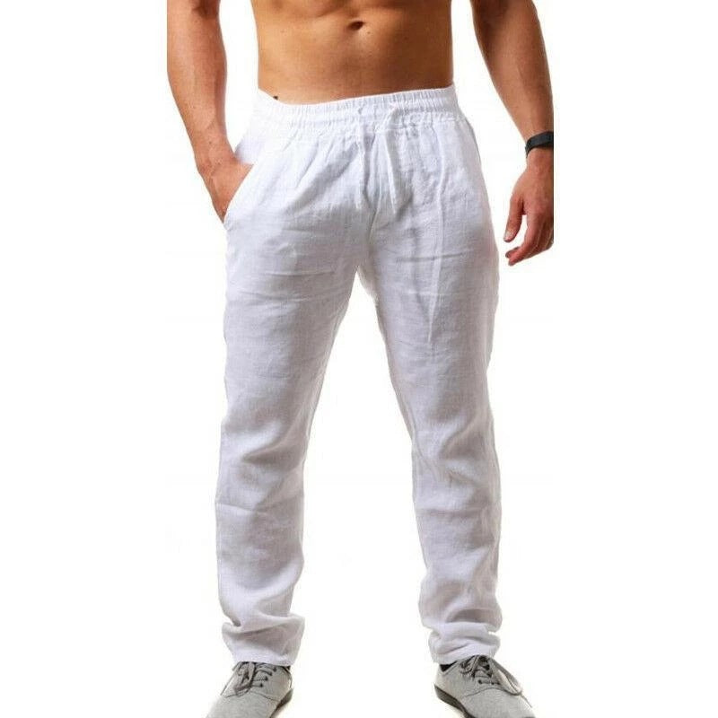 😍👖【S-4XL】💥2025 nowe letnie męskie spodnie sportowe casualowe duży rozmiar, szeroka wersja oddychającego materiału bawełnianego i lnianego
