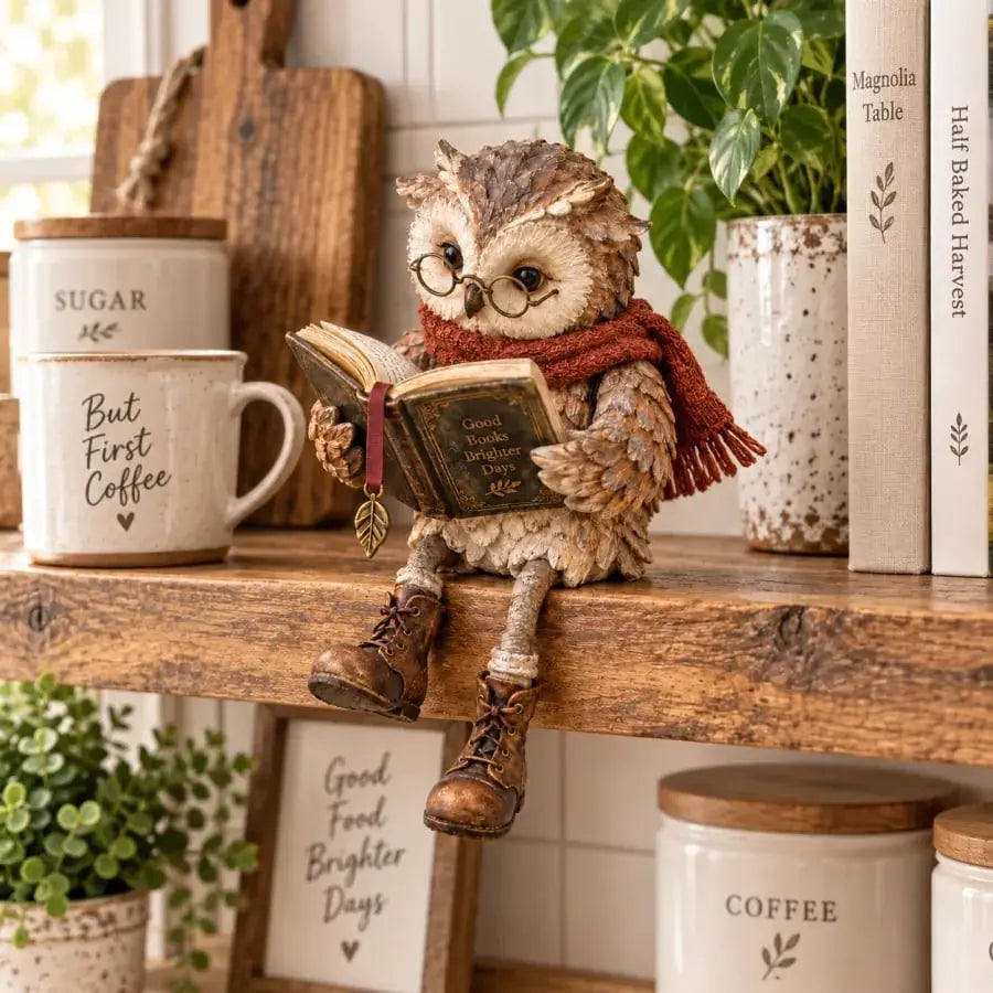 💥 Časovno omejena ponudba! 🦉 Čudovita figurica bralne sove