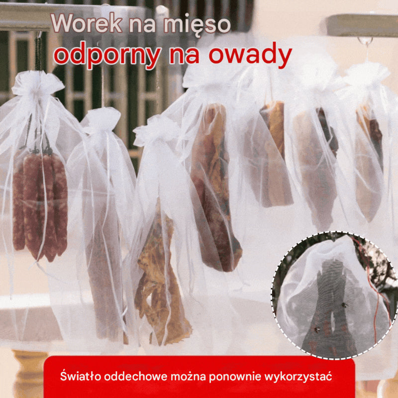 🐷🐮🍖【40 szt.】Specjalny worek z gazy do suszenia wieprzowiny w celu ochrony przed owadami i ptakami