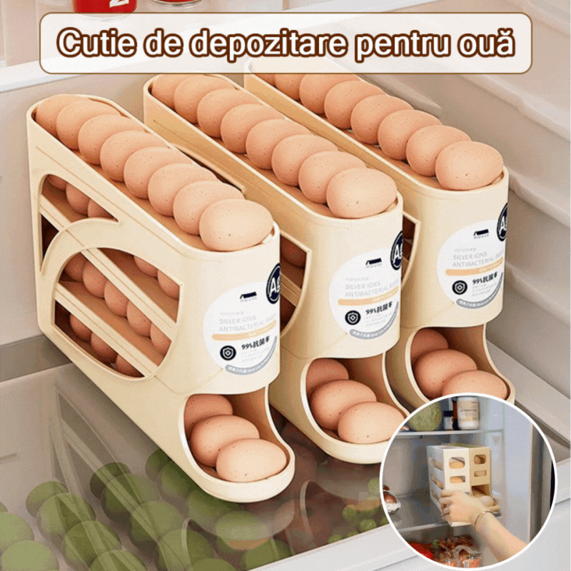 💥🥚🥚【30 tojás tárolására alkalmas】 Kihúzható tojástároló doboz – automatikus visszaállítás